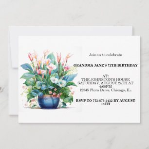 Beautiful Colourful Flowers Birthday Party Invitation
