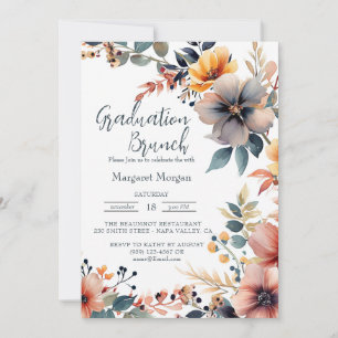 Beautiful Colourful Flowers Bridal Shower Invitation