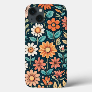 Beautiful Colourful Fun Flower Pattern iPhone 13 Case