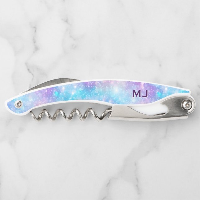 Beautiful Colourful Glittery Background Corkscrew (Back)
