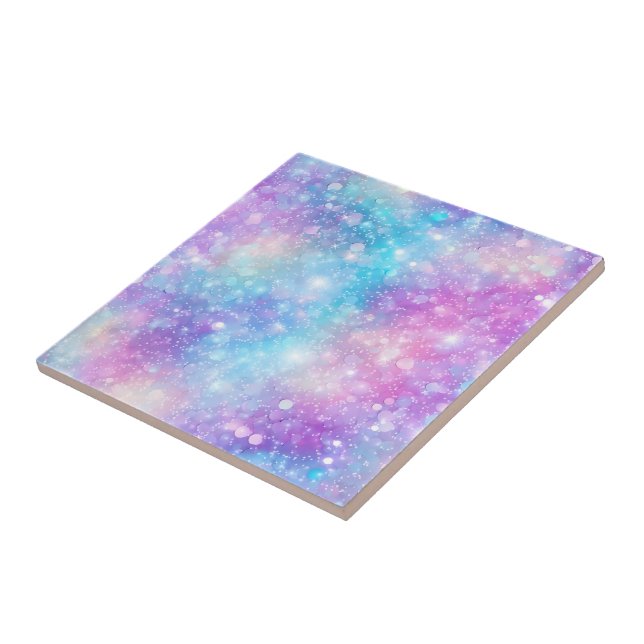 Beautiful Colourful Glittery Background Tile (Side)