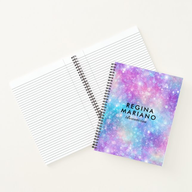 Beautiful Colourful Glittery Iridescent Background Notebook (Inside)