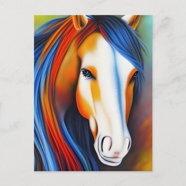 Beautiful Colourful Horse Postcard (Front)