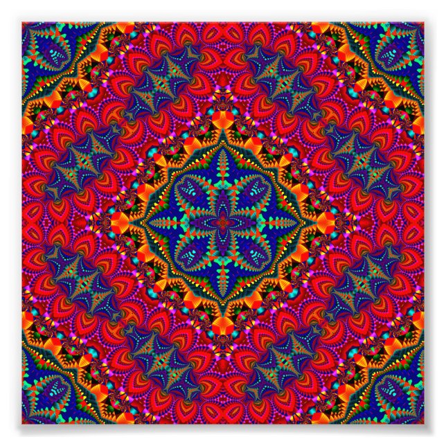 Beautiful colourful Kaleidoscope Photo Print (Front)