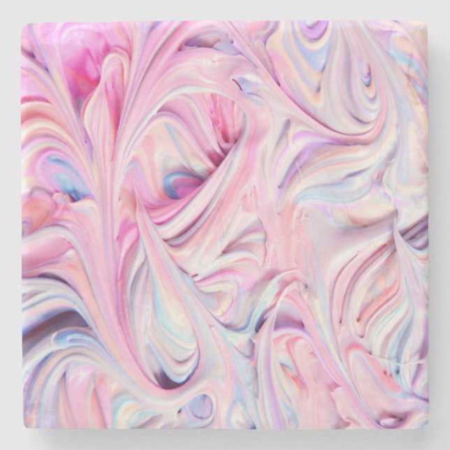 Beautiful & Colourful Liquid Marshmallow Stone Coaster (Front)