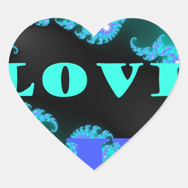 Beautiful colourful Love universe vector design ar Heart Sticker (Front)