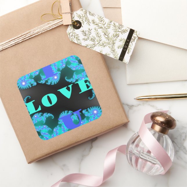 Beautiful colourful Love universe vector design ar Square Sticker (Gifting)