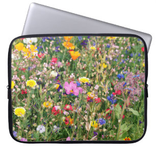 beautiful colourful meadow of wild flowers laptop sleeve