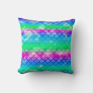 Beautiful colourful mermaid motifs cushion