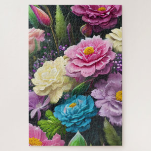 Beautiful Colourful Mixed Flowers Roses Jigsaw Puzzle