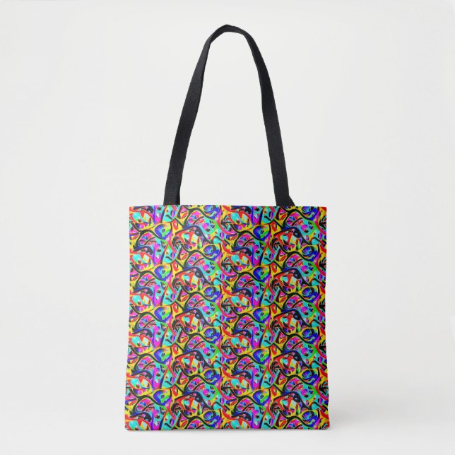 Beautiful Colourful Multi-Colour Abstract Pattern Tote Bag (Front)