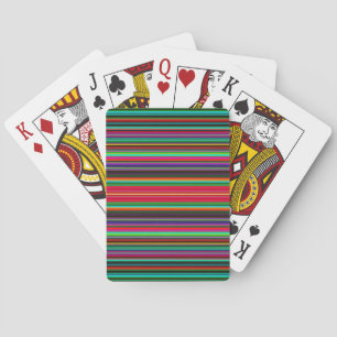 Beautiful Colourful Multicolored Stripe Pattern Playing Cards