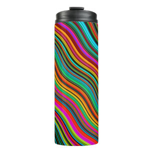 Beautiful Colourful Multicolored Stripe Pattern Thermal Tumbler