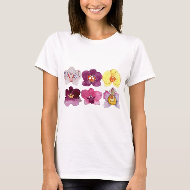 beautiful colourful orchids T-Shirt (Front)