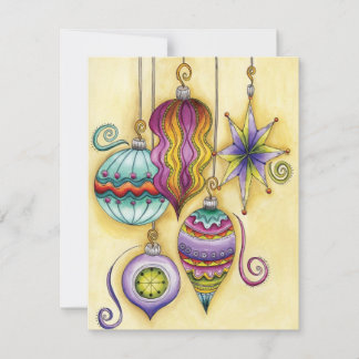 Beautiful Colourful Ornaments, Christmas Party Invitation