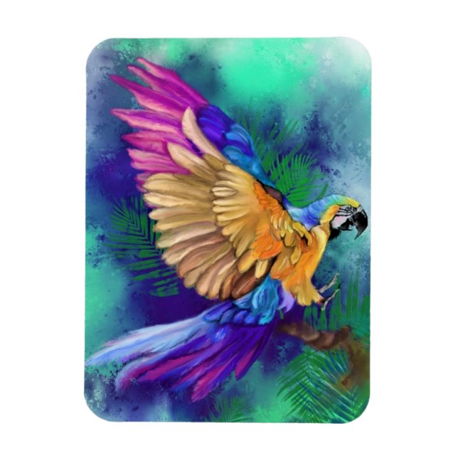 Beautiful Colourful Parrot Magnet Gift (Vertical)