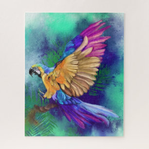 Beautiful Colourful Parrot - Migned Watercolor Art Jigsaw Puzzle