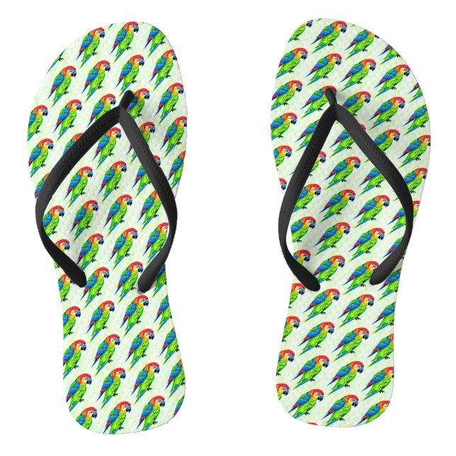 Beautiful Colourful Parrot Pattern  Jandals (Footbed)