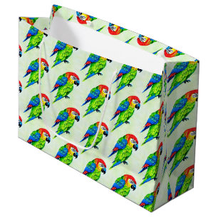 Beautiful Colourful Parrot Pattern Large Gift Bag