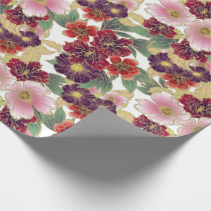 Beautiful Colourful Pattern with Floral Elements  Wrapping Paper