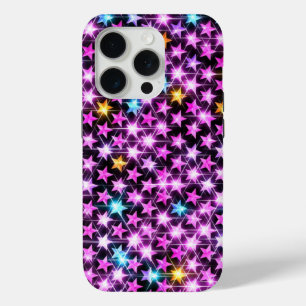beautiful colourful purple shiny stars iPhone 15 pro case