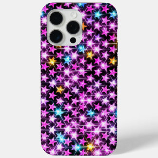 beautiful colourful purple shiny stars iPhone 15 pro max case