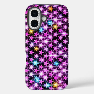 beautiful colourful purple shiny stars iPhone 16 case