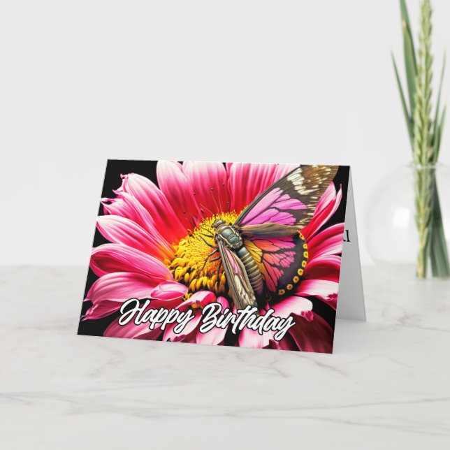 Beautiful Colourful Resting Butterfly Art Card (Front)