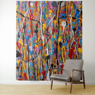 beautiful colourful splash pattern tapestry