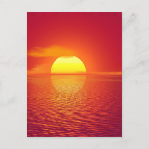 Beautiful colourful sunset postcard