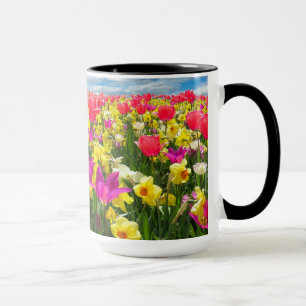 Beautiful Colourful Tulip Field Mug