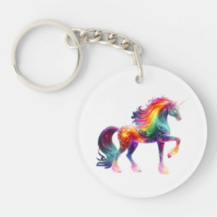 Beautiful Colourful Unicorn Key Ring