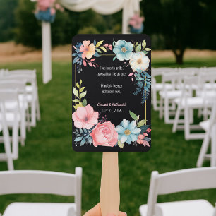 Beautiful Colourful Watercolor Floral Wedding Hand Fan
