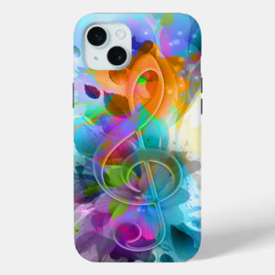 Beautiful Colourful Watercolor Splatter Music note iPhone 15 Mini Case