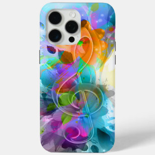 Beautiful Colourful Watercolor Splatter Music note iPhone 15 Pro Max Case