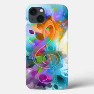 Beautiful Colourful Watercolor Splatter Music note iPhone 13 Case