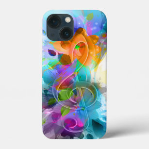 Beautiful Colourful Watercolor Splatter Music note iPhone 13 Mini Case