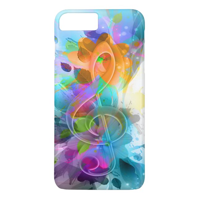 Beautiful Colourful Watercolor Splatter Music note Case-Mate iPhone Case (Back)