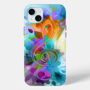 Beautiful Colourful Watercolor Splatter Music note iPhone 15 Mini Case