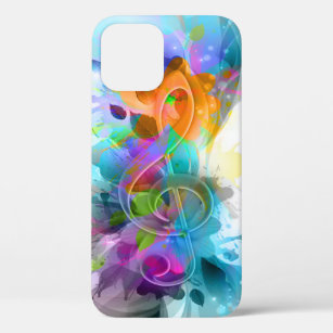 Beautiful Colourful Watercolor Splatter Music note iPhone 12 Pro Case
