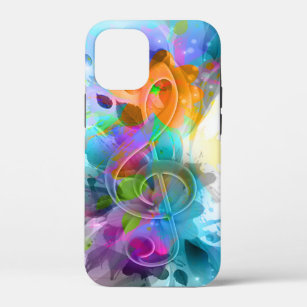 Beautiful Colourful Watercolor Splatter Music note iPhone 12 Mini Case