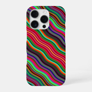 Beautiful Colourful Wavy Stripe Pattern iPhone 16 Pro Case