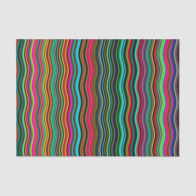 Beautiful Colourful Wavy Stripe Pattern Tissue Paper (Front)