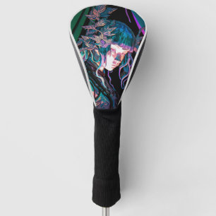 Beautiful Colourful Woman and Plants Golf Head Cover