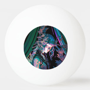 Beautiful Colourful Woman and Plants Ping Pong Ball