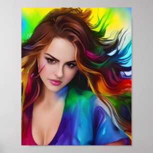 Beautiful Colourful Woman Poster