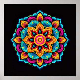 Beautiful Colouring Mandala  Poster