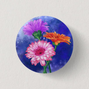 Beautiful Colours Gerbera Daisies Button
