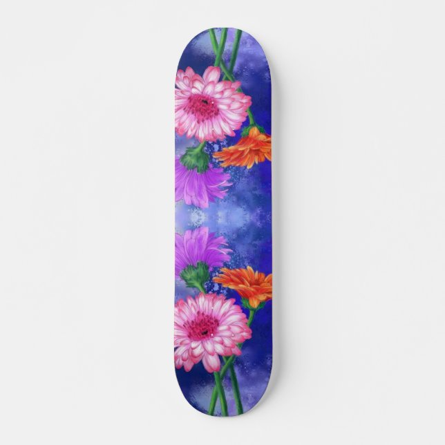 Beautiful Colours Gerberas Skateboard Gift (Front)
