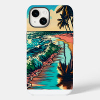 Beautiful Comic Pop Art Style Beach Scene